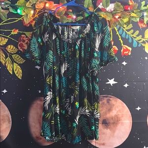 Terra and Sky 0X (14W) palm leaf blouse